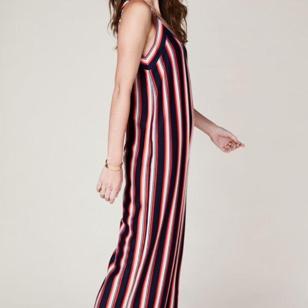 Striped Sack Jumpsuit Size L - NEW WITH TAGS - Picture 3 of 3